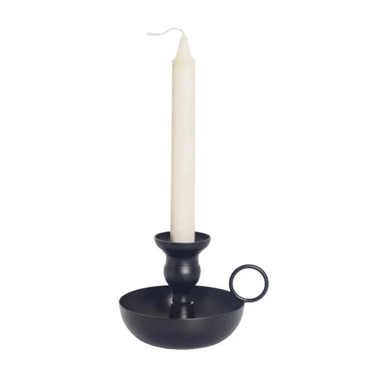 Black Candle Holder Wrought Iron With Vintage Charm.....