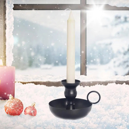 Black Candle Holder Wrought Iron With Vintage Charm.....