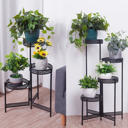 3/4 Tier Metal Plant Stand Indoor Black ....