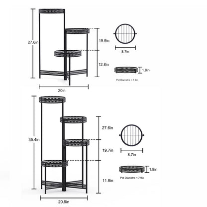 3/4 Tier Metal Plant Stand Indoor Black ....