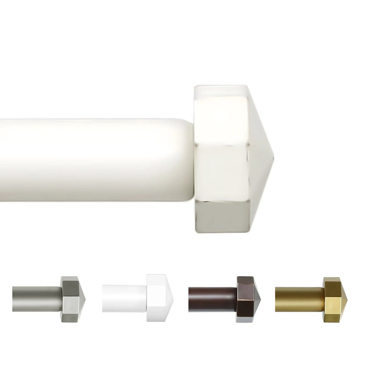5/8 Inch Diameter Single Window Drapery Curtain Rod Set 5 Colors, 28 to 120 Inches.....