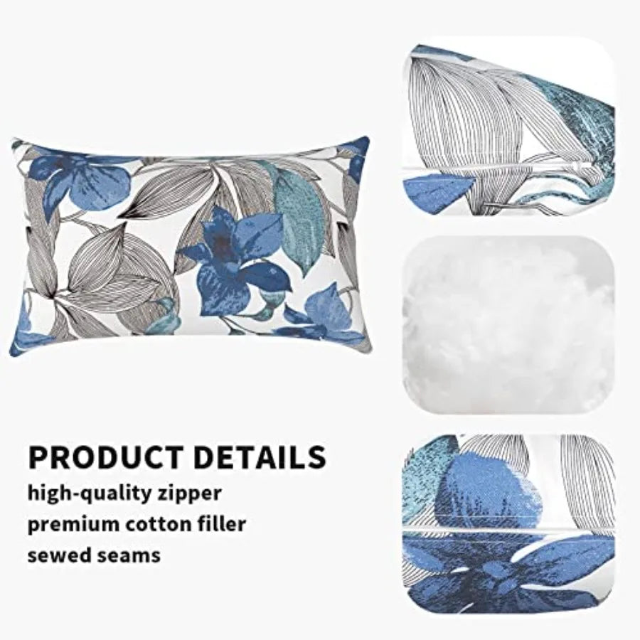 Pack of 2 Waterproof Indoor Outdoor Lumbar Throw Pillow sets. In Many Styles....