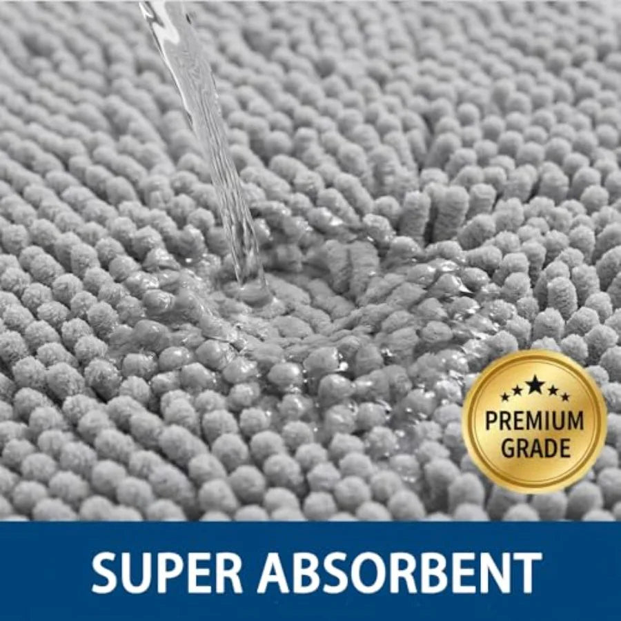 Bathroom Rugs Sets 2 Pc, Absorbent Chenille Bath Mats Non Slip Backing.....
