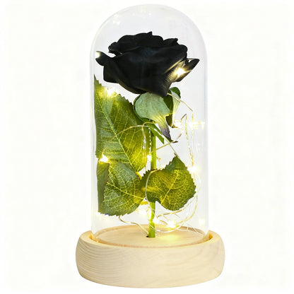 Eternal Rose In Glass Dome Artificial Forever Flower LED Light