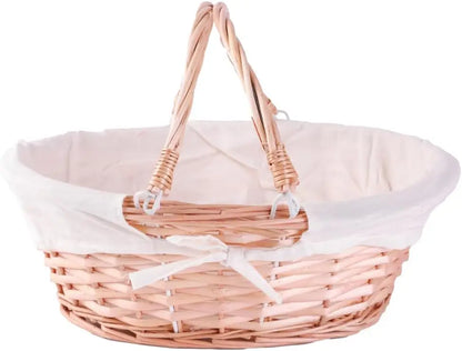 Natural Willow Wicker Basket with Handle – Multi-Purpose....