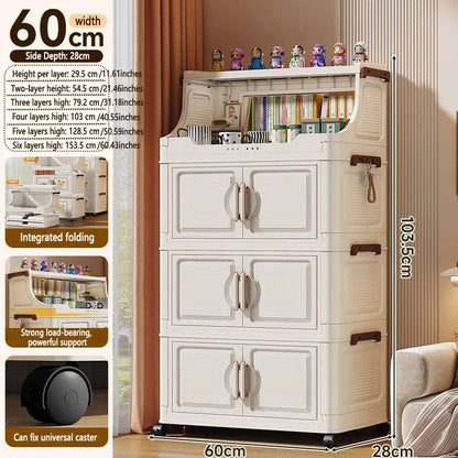 Multi-layer Plastic Storage Rack Stand Foldable Floor-standing