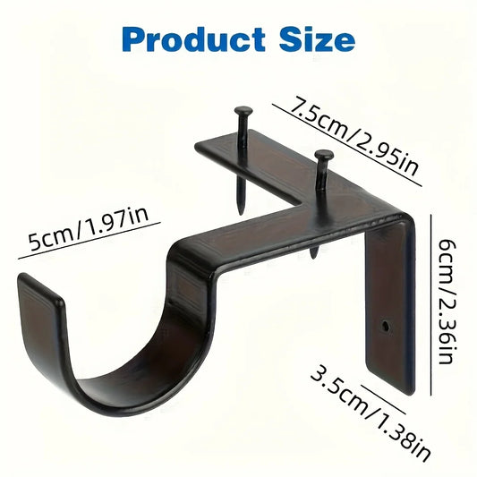 4PCS No-Drill Curtain Rod Bracket, Curtain Rod Holder With Easy Installation, Heavy-Duty Curtain Supports....