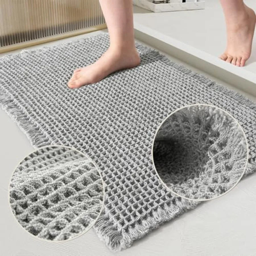 Washable Bathroom Rugs, 16 X24 Inches Grey