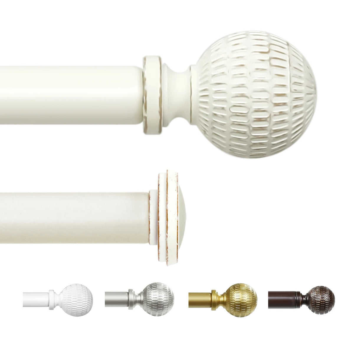 1 Set 5/8 Inch Diameter Heavy-Duty  28 to 120 Inch Curtain Rod, Telescoping Single Rod, 28 to 120 Inches, 5 Colors, 3 Sizes....