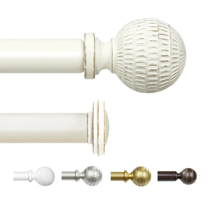 1 Set 5/8 Inch Diameter Heavy-Duty  28 to 120 Inch Curtain Rod, Telescoping Single Rod, 28 to 120 Inches, 5 Colors, 3 Sizes....