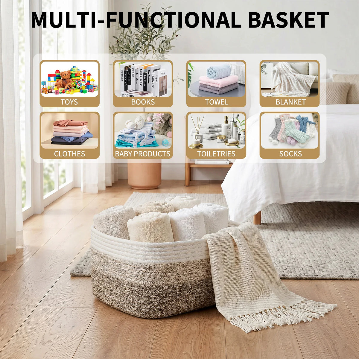 Cotton Rope Storage Basket Woven Basket