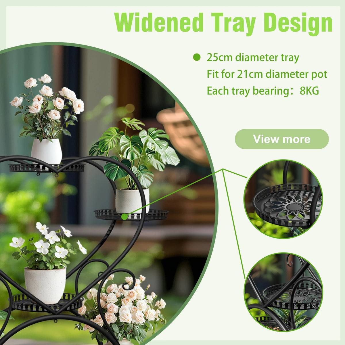 6 Tier Metal Rolling Plant Stand with Wheels....