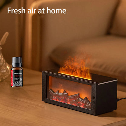 10 Oz. Flame Effect Humidifier & Diffuser, with Remote & Timer, Auto Shut Off, Realistic 6 Color Fireplace.....