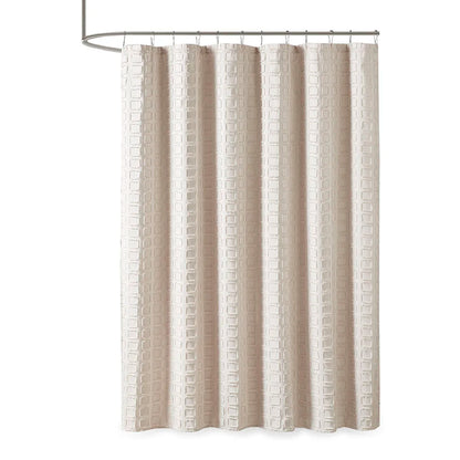 Textured Shower Curtain, Heathered Waffle, With 12 Grommet Hook  Waterproof ....