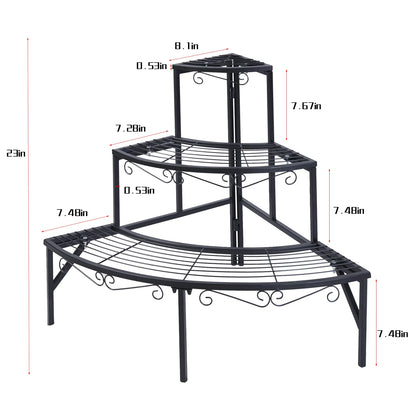 3-Tier Metal Corner Plant Stand for Indoor Outdoor, 22.2x23 inch's