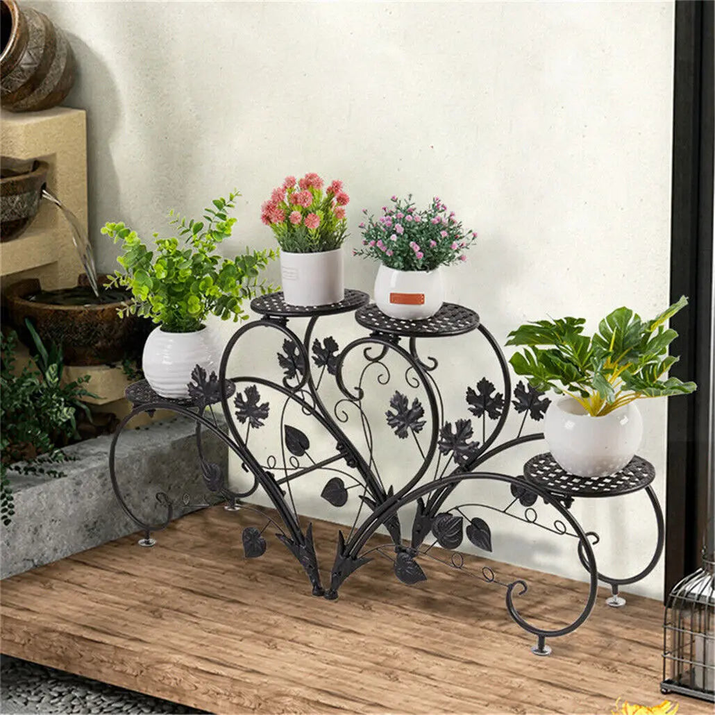 4-Tier Metal Plant Stand Display  for Indoor Outdoor
