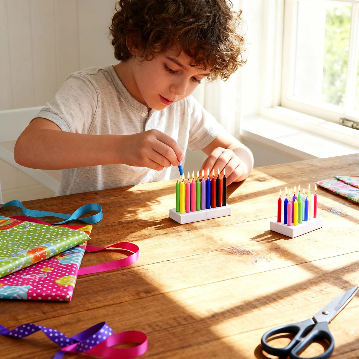 98 pieces of colorful 4-inch wax sticks, smokeless, odorless, drip-free, suitable for family dinners, birthday candles