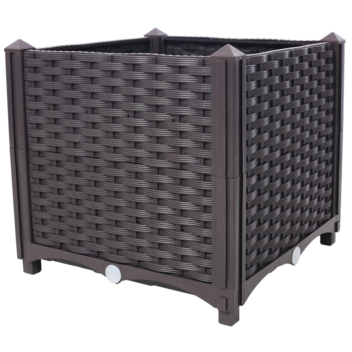Deep Raised Garden Bed Plastic Planter Box, 15.7" L X 15.7" D X 14.7" H