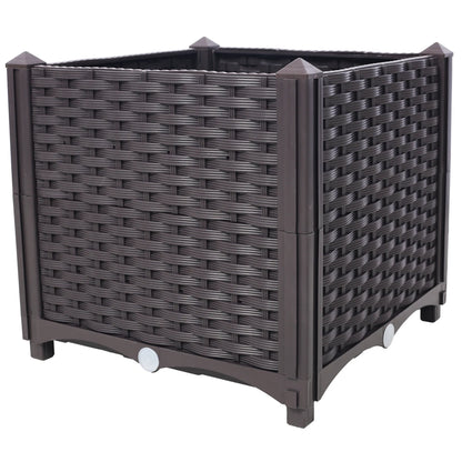 Deep Raised Garden Bed Plastic Planter Box, 15.7" L X 15.7" D X 14.7" H