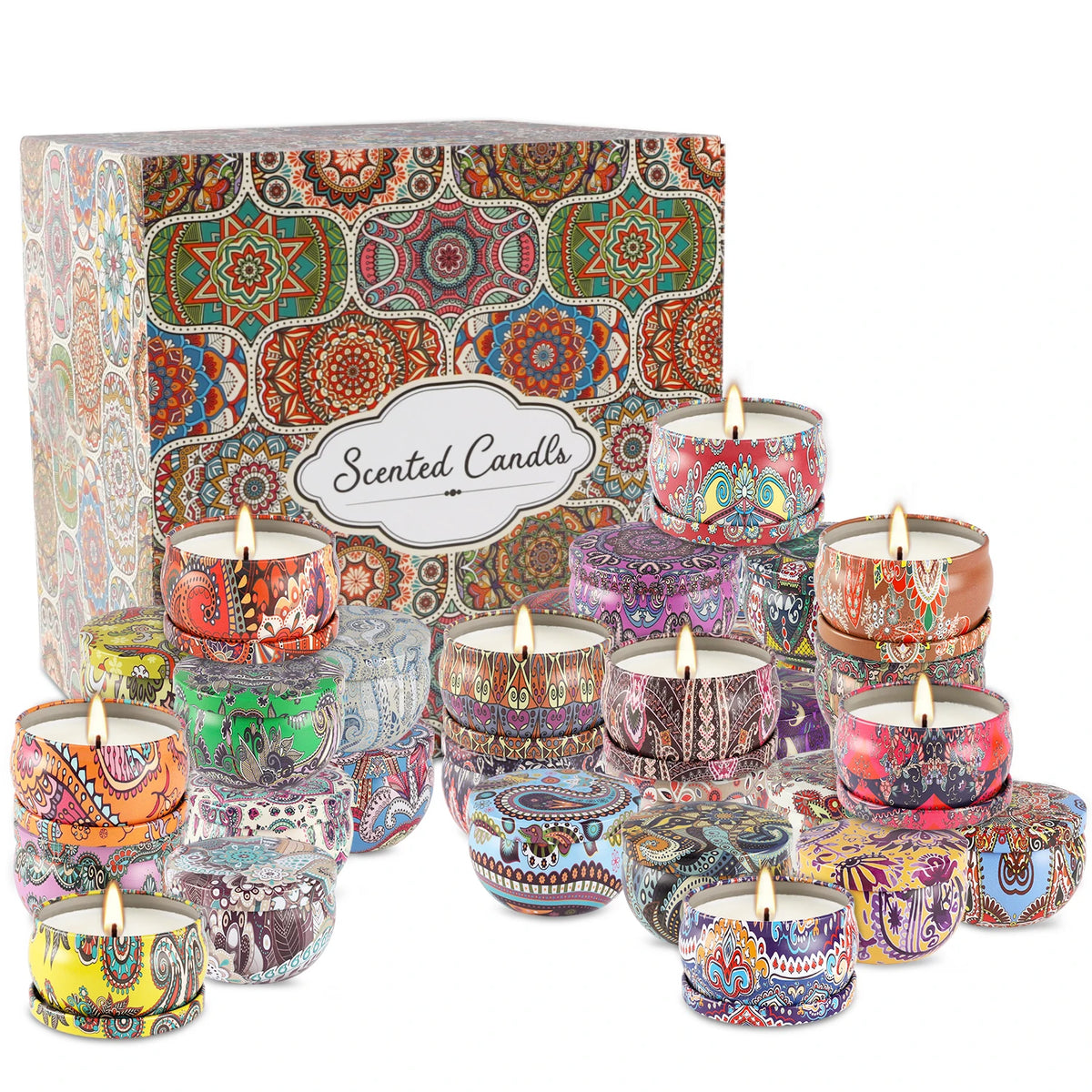 36 Scented candles, soy wax for various fragrances, 2.5 Oz