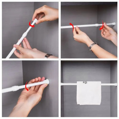 18-14.3 in, Spring Loaded Extendable Curtin Rod, Telescopic, 5 sizes....