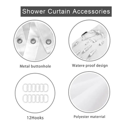 Watercolor Autumn Maple Leaf Shower Curtain, With 12 Rod Hooks, Waterproof 2 Sizes....