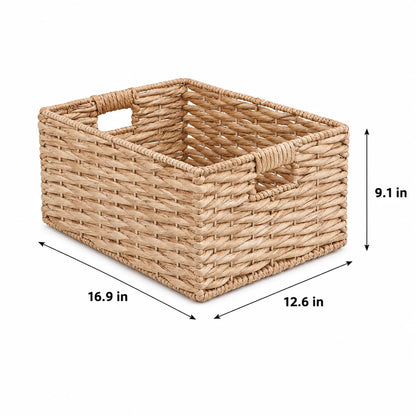 Handwoven Wicker Storage Basket with Handles ....