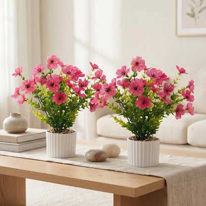 Set of 6 Artificial Potted Flowers Floral Arrangement...
