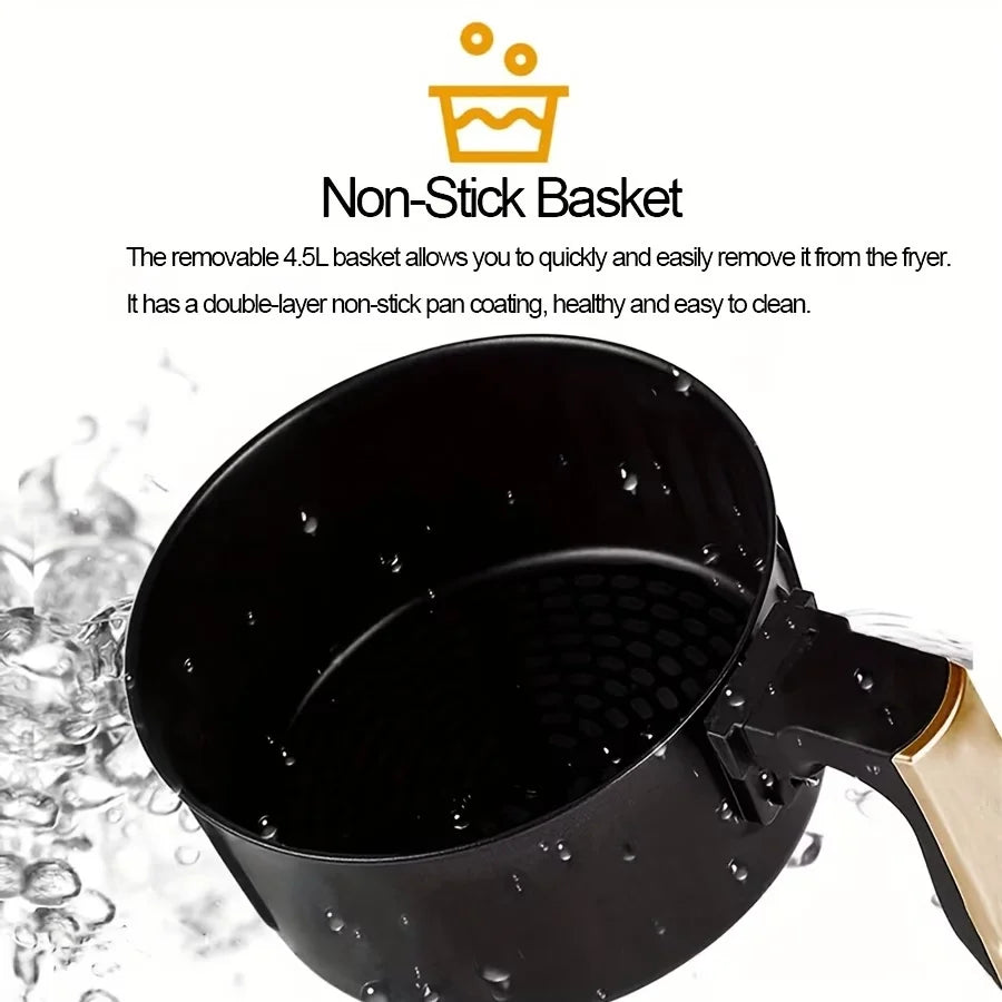 4.5L Air Fryer, Capable of Frying, baking, Roasting, Heating Food, with LED Digital Touch Screen...