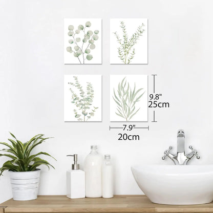 4‑Pcs Framed Botanical Canvas Wall Art 8×10 Inch, Boho Wall Decor for Any Room....