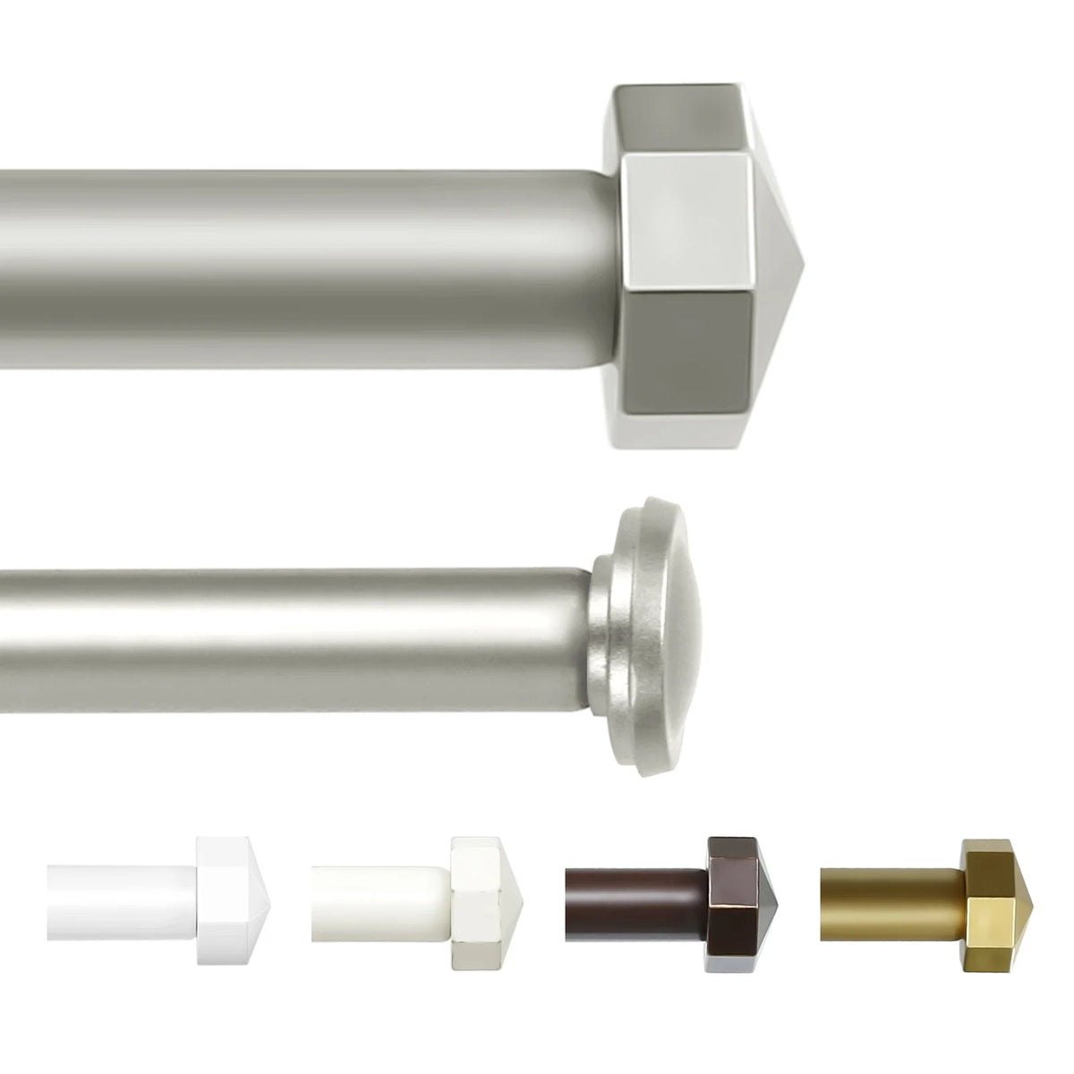 Heavy Duty Adjustable Curtain Rod, 5/8 Inch Diameter Double Window Drapery Rod Set, 28 to 120 Inches