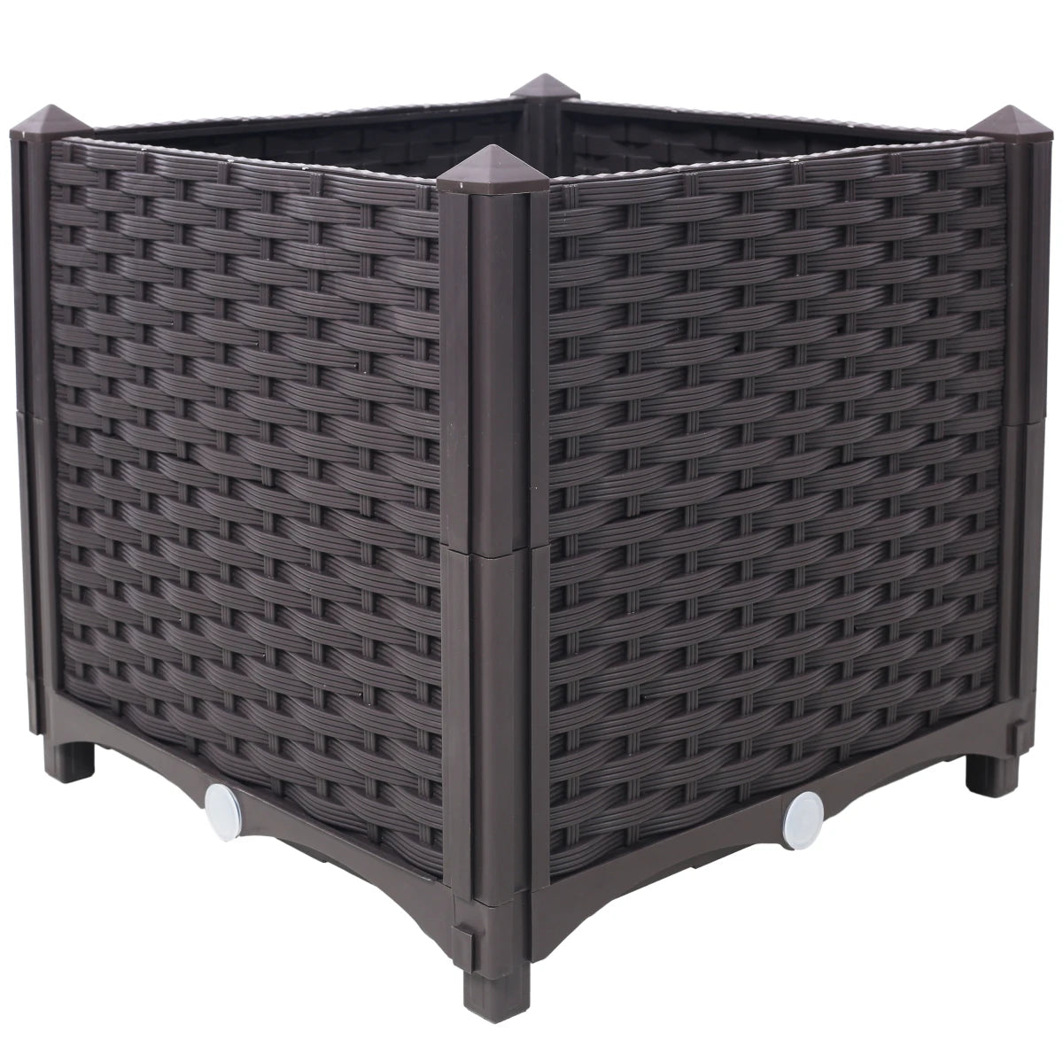 Deep Raised Garden Bed Plastic Planter Box, 15.7" L X 15.7" D X 14.7" H