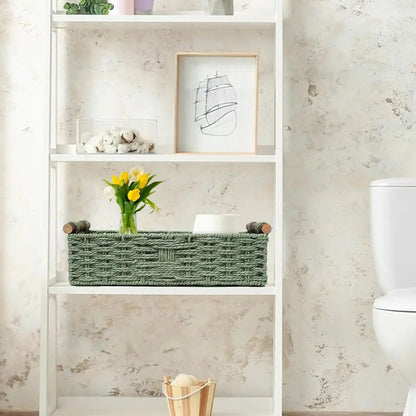 Green Wicker Storage Basket with Handles.....