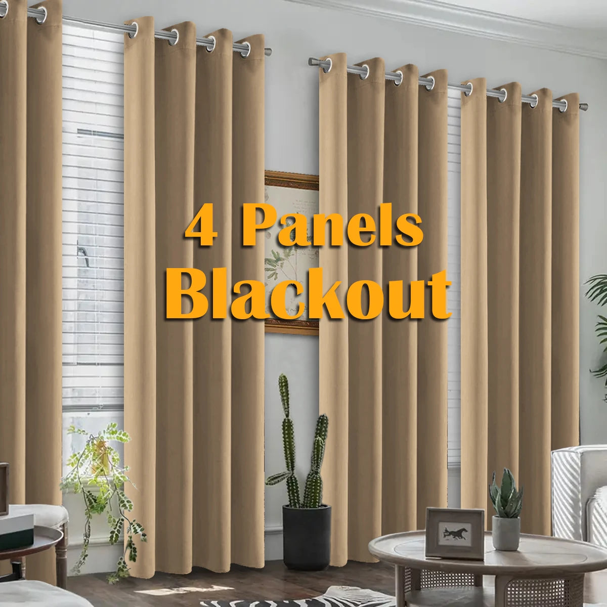 4PCS Blackout Curtains, Heat-Insulated Grommet Curtains For Darkening, 6 Colors, Many Sizes.....