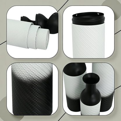 3-Tier Metal Floor Vases Set, Black & White Tall Vases....