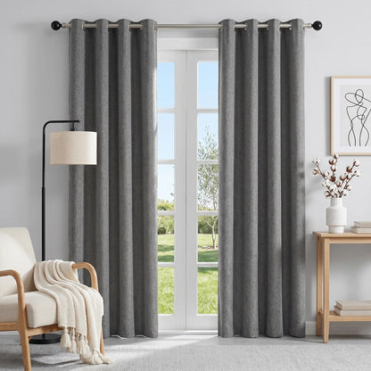 4 Colors, 2pcs  Blackout Curtains, Grommet Top ,4 Sizes, Noise Reduction, for Bedrooms, Living Rooms, Dining Rooms