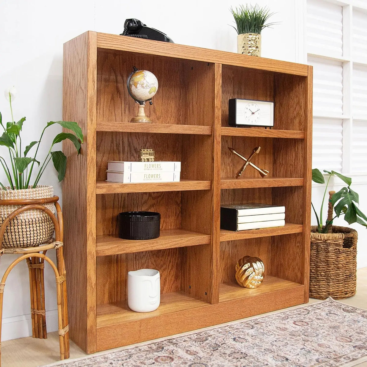 Storage shelves - Wood Bookcase, 48 x 48 - Oak, Customized