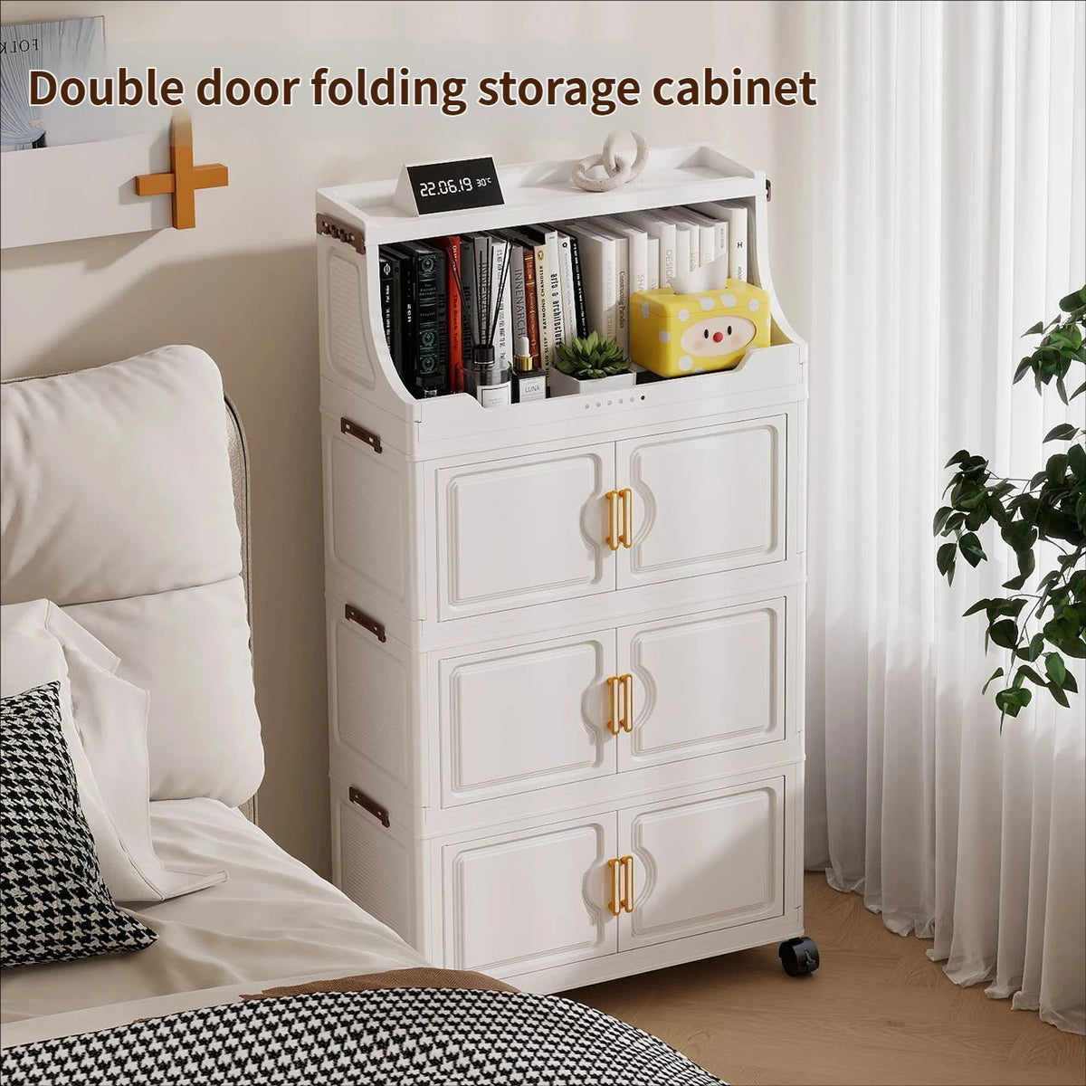 Multi-layer Plastic Storage Rack Stand Foldable Floor-standing