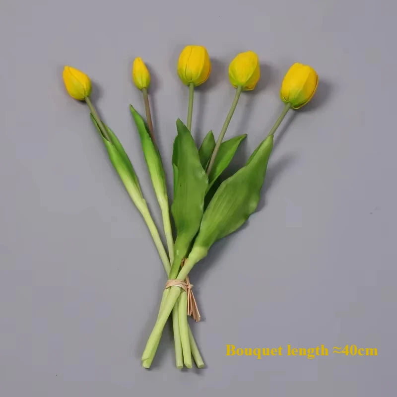 5pcs Artificial Flowers Soft Tulip  Real Touch