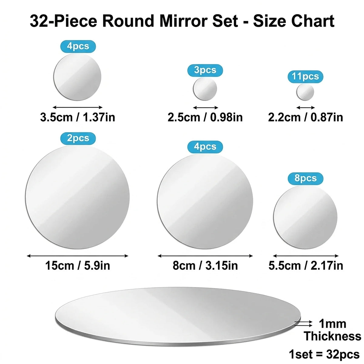 Acrylic Mirror Wall Stickers, Removable Decals....