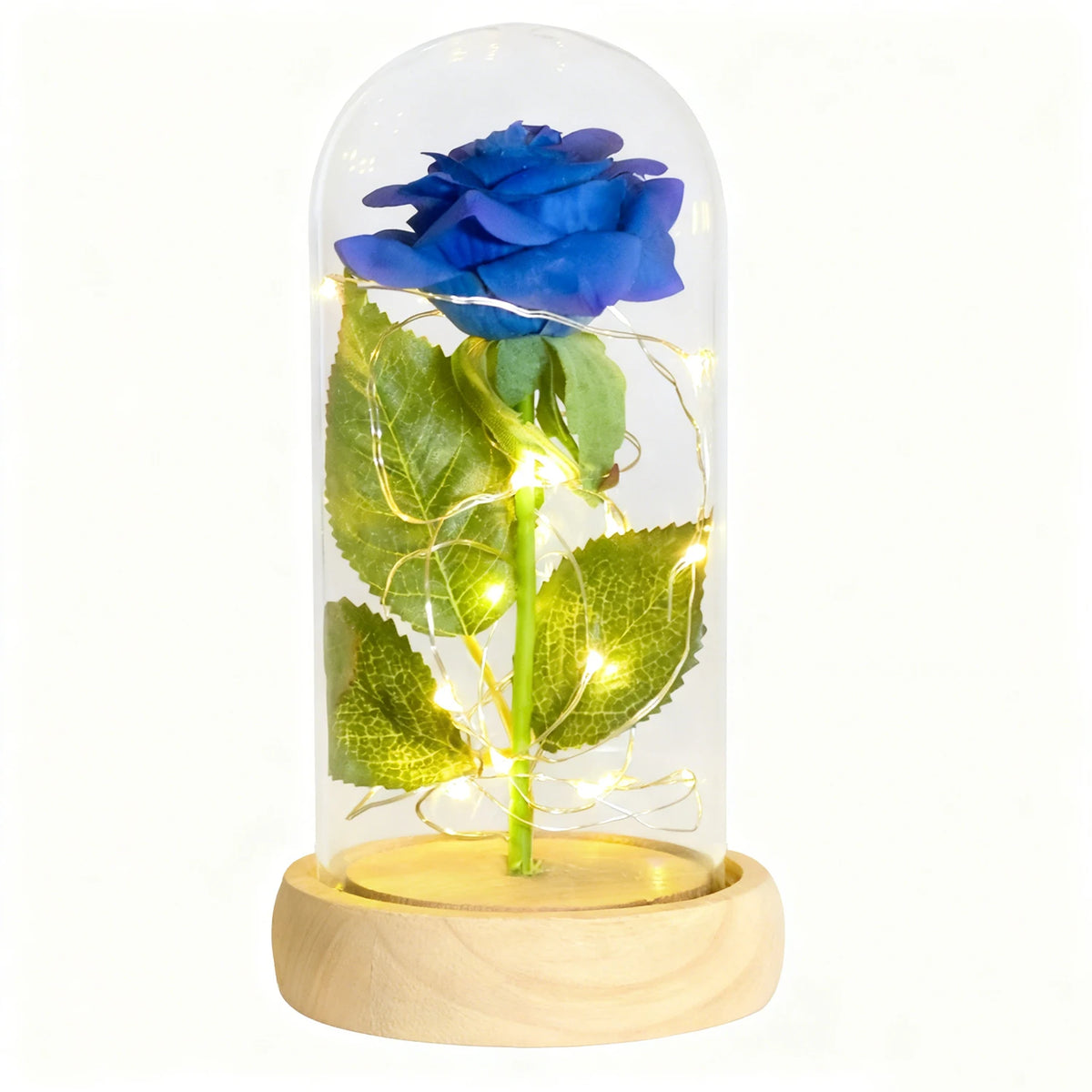Eternal Rose In Glass Dome Artificial Forever Flower LED Light