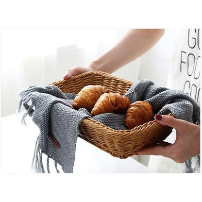 Handwoven Rattan Wicker Basket, Organizer for Fruits, Vegetables, Snacks....