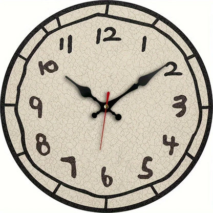 Vintage Wooden Wall Clock - Silent Quartz, Battery Operated (AA Batteries Not Included)