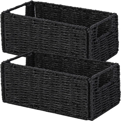 Set of 2 Foldable Wicker Storage Baskets...