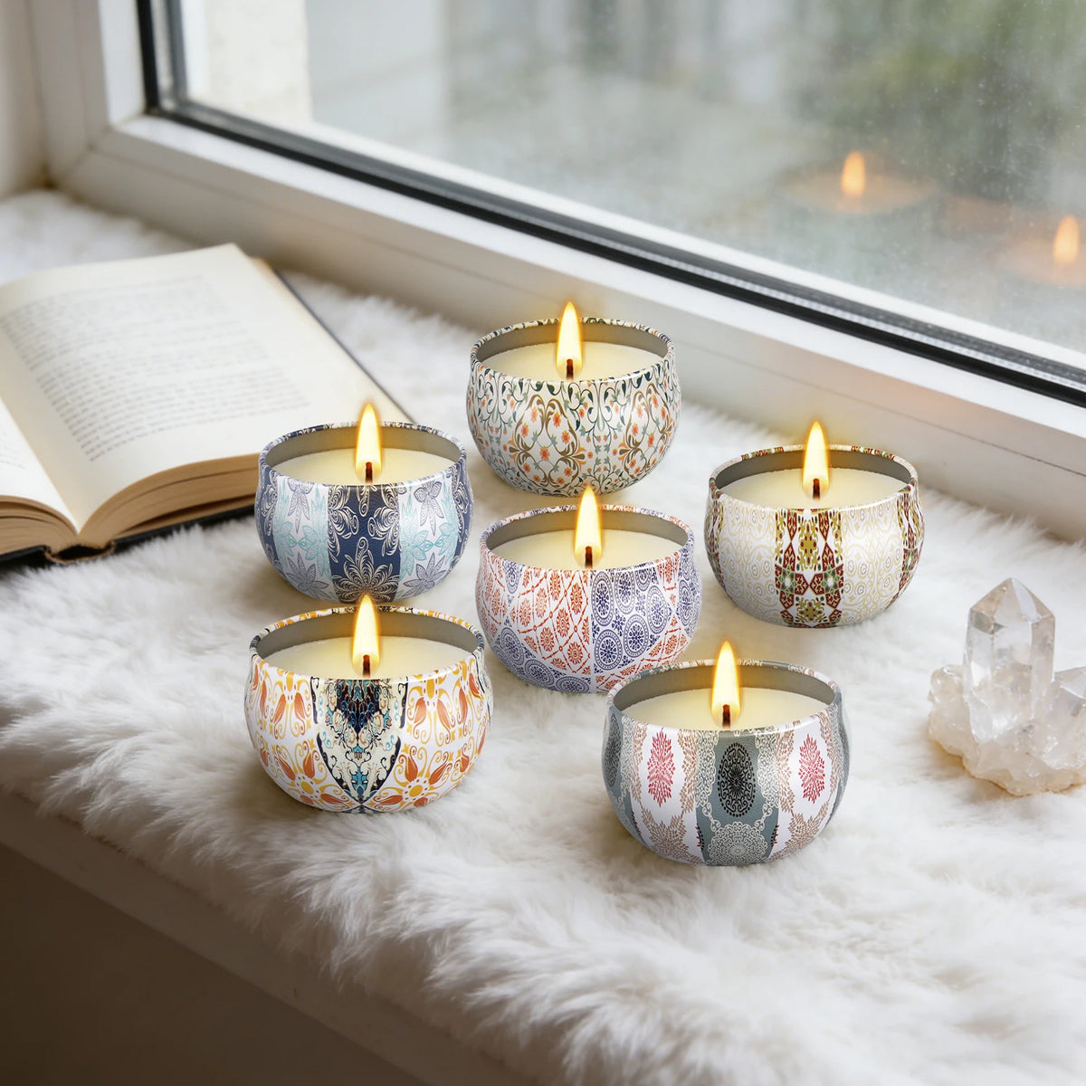 16 pieces of iron can scented candles, 2 " High, !  1/2 " Wide, suitable for various occasions,
