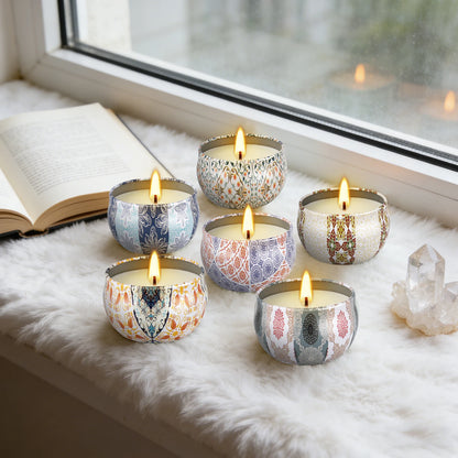 16 pieces of iron can scented candles, 2 " High, !  1/2 " Wide, suitable for various occasions,