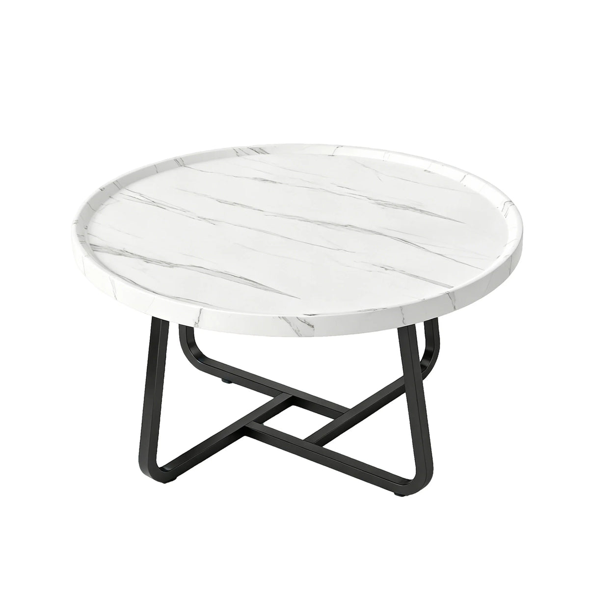 19.7in Minimalist small Round Side Table, With Metal Frame