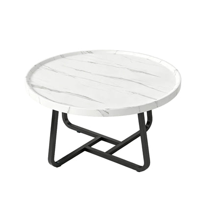 19.7in Minimalist small Round Side Table, With Metal Frame