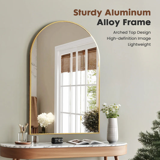 JHK 26"x38" Arched Metal Frame Mirror....