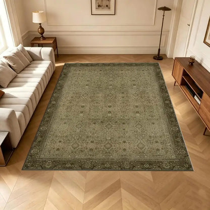 Olive Antique Rug, Soft & Comfortable, Machine Washable, Indoor, Outdoor  Mat